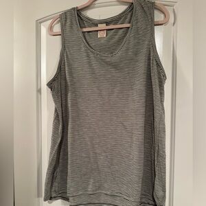 Faded Glory Classic Black and White Striped Tank Top